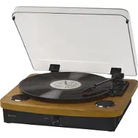 Denver VPL230 Retro Plattenspieler - Bluetooth - USB Aufnahme - 3 Geschwindigkeiten - Lautsprecher - Holz