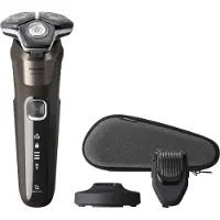 Philips SHAVER Series 5000 S5886/38, Rotationstrasierer, Schwarz, Braun, Tasten, LED, Batterie / USB, Integrierte Batterie