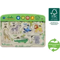 Vtech Baby Interaktives Holz-Tierpuzzle, 1,5 Jahr(e), Batterien erforderlich, AAA, Kunststoff, Holz, Mehrfarbig