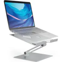 Durable Laptopständer Stand Rise, für Laptops bis 17", Gummiauflagen, manuell verstellbar, mit Griffmulde, Aluminium