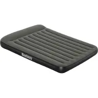 Bestway Luftmatratze - Grau - 2 Personen - PVC/Polyester - Eingebaute Pumpe - Tritech Material - I-Beam Konstruktion - Eingebautes Kissen