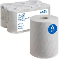 Kimberly-clark Slimroll Rollenpapiertücher Essential 6695, 1-lagig, 6 Rollen á 190 m, weiß