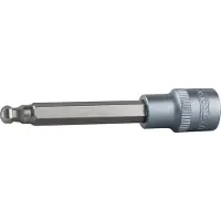 Ks Tools Werkzeuge-Maschinen GmbH 1/2 Bit-Stecknuss Innensechskant mit Kugelkopf, lang, 12mm, auf Hänger