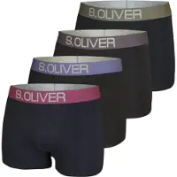 s.Oliver Boxer "Boxershorts für Herren" Packung, 4 Stk. mit kontrastfarbenem Webbund