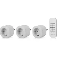 Smartwares SH4-99566 Indoor Mini-Steckdosenschalter-Set, Drinnen, Weiß, Büro, Haus, 30 m, 3 Kanäle, Kunststoff