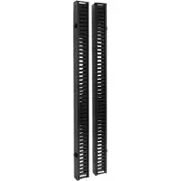 Tripp Lite SRCABLEDUCTVRT SmartRack vertikale Kabelführung 1,83 m - Doppelfingerkanal mit Abdeckung und werkzeuglose Montage, Schwarz, 1,81 kg