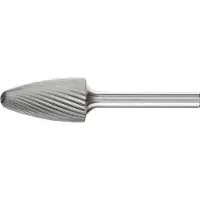PFERD Hartmetall-Frässtift mit 6-mm-Schaft, Rundbogenform RBF (Baumform), Zahnung 3