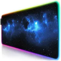 CSL RGB Gaming Mauspad, Schreibtischunterlage 800 x 300 mm XL Mausmatte - LED Multi Color, Stars