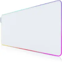 Titanwolf RGB Gaming Mauspad, XL Mausmatte 900 x 400 mm, verbessert Präzision & Geschwindigkeit, weiß