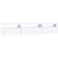 vidaXL TV-Schrank mit LED-Leuchten Weiß 195x35x40 cm