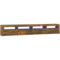 vidaXL TV-Schrank mit LED-Leuchten Räuchereiche 240x35x40 cm