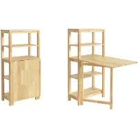 SoBuy FWT70-N klappbarer Esszimmertisch mit Regal Esstisch aus Kautschukholz Klapptisch Küchentisch Schreibtisch Esszimmer BHT ca.: 98x126x60cm