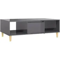 vidaXL Couchtisch Hochglanz-Grau 103,5x60x35 cm Holzwerkstoff