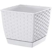Prosperplast - RATOLLA SQUARE 2,5-l-Blumentopf – 16,5 x 16,5 x 14,2 cm in Weiß farbe