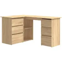 vidaXL Eckschreibtisch Sonoma-Eiche 145x100x76 cm Holzwerkstoff