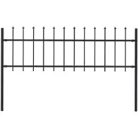 vidaXL Gartenzaun Woerden mit Speerspitze Stahl 170 x 60 cm Schwarz