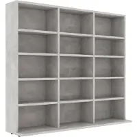 vidaXL CD-Regal Betongrau 100x23x89,5 cm Holzwerkstoff