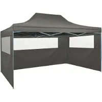 vidaXL Faltzelt mit 3 Wänden 431x291x315 cm Anthrazit