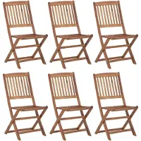 vidaXL Klappbare Gartenstühle 6 Stk. Massivholz Akazie