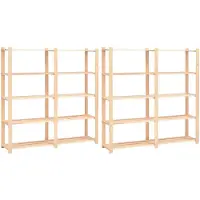 vidaXL Lagerregale 5 Böden 2 Stk. 170x38x170cm Massivholz Kiefer 500kg