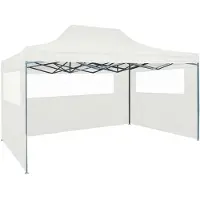vidaXL Partyzelt Faltbar mit 3 Seitenteilen 291x413x315 cm Weiß