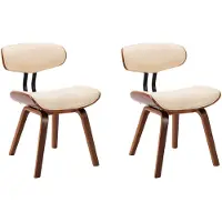 vidaXL Esszimmerstühle 2 Stk. Creme Bugholz und Kunstleder
