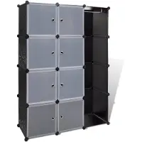 vidaXL Modularer Schrank mit 9 Fächern 109x36,5x143cm Schwarz und Weiß
