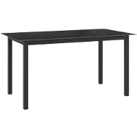 vidaXL Gartentisch Schwarz 150x90x74 cm Aluminium und Glas