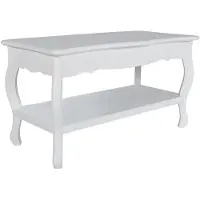 vidaXL Couchtisch mit Ablage MDF Weiß