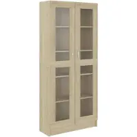 vidaXL - Vitrine - 82.5x30.5x185.5 - cm - handgefertigt - Holz - Sonoma - eichenfarbig