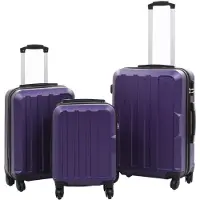 vidaXL Hartschalen-Trolley-Set 3 Stk. Lila ABS