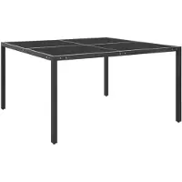 vidaXL Gartentisch Anthrazit 130x130x72 cm Stahl und Glas