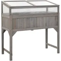 vidaXL Hochbeet mit Gewächshaus 110x54x120 cm Massivholz Tanne