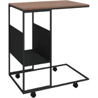 vidaXL Beistelltisch mit Rollen Schwarz 55x36x63,5 cm Holzwerkstoff