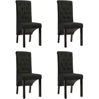vidaXL Esszimmerstühle 4 Stk. Schwarz Stoff