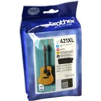 Brother LC421XLVALDR, Schwarz, Cyan, Magenta, Gelb, 4 Stück(e), 500 Seiten, 500 Seiten, Multipack