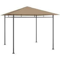 vidaXL Pavillon 3x3x2,7 m Taupe 180 g/m²