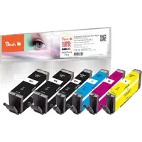 Peach PI100-379, Hohe (XL-) Ausbeute, Schwarz, Cyan, Magenta, Gelb, 17 ml, 10 ml, 6 Stück(e), Multipack