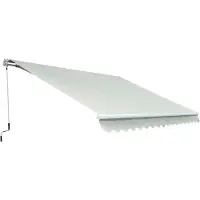 Outsunny Markise Alu-Markise Gelenkarmmarkise Markise 3,95 m Sonnenschutz Beige