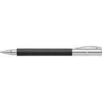 Faber-Castell 148110 - Tintenroller AMBITION Edelharz, Metallspitze: 0,7 mm, inklusive Geschenkverpackung, Schaftfarbe: schwarz/silber