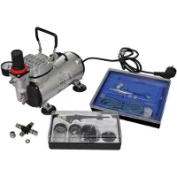 vidaXL Airbrush Profi Komplett-Set mit 2 Pistolen