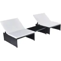 vidaXL Outdoor-Lehnstühle 2 Stk. mit Tisch Schwarz Poly-Rattan