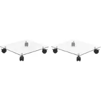 vidaXL Pflanzenständer mit Rollen 2 Stück Hartglas 35x35 cm Quadrat