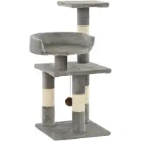 vidaXL Katzen-Kratzbaum mit Sisal-Kratzsäulen 65 cm Grau