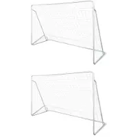 vidaXL Fußball-Tornetze 2 Stück 240 x 90 x 150 cm Stahl