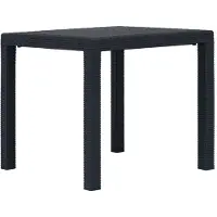 vidaXL Gartentisch Anthrazit 79x79x72 cm Kunststoff Rattan-Optik