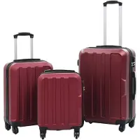 vidaXL Hartschalen-Trolley-Set 3 Stk. Weinrot ABS