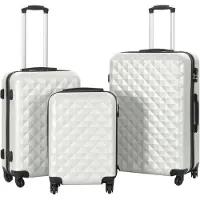 vidaXL Hartschalen-Trolley-Set 3 Stk. Helles Silber ABS