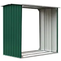 vidaXL Brennholzlager Verzinkter Stahl 172x91x154 cm Grün
