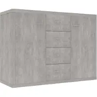 vidaXL Sideboard Betongrau 88x30x65 cm Holzwerkstoff